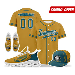 Custom Yellow Jersey MaxSoul Shoes and Hat Combo Offer Personalized ZH-bd0b00e0-b