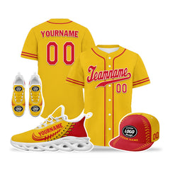 Custom Yellow Jersey MaxSoul Shoes and Hat Combo Offer Personalized ZH-bd0b00e0-8