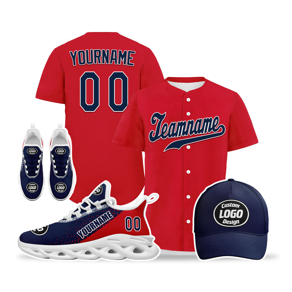 Custom Red Blue Jersey MaxSoul Shoes and Hat Combo Offer Personalized ZH-D0b008e-a