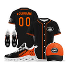 Custom Black Orange Jersey MaxSoul Shoes and Hat Combo Offer Personalized ZH-D0b0087-b
