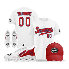 Custom White Red Jersey MaxSoul Shoes and Hat Combo Offer Personalized ZH-D0b0088-a