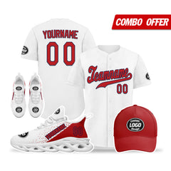 Custom White Red Jersey MaxSoul Shoes and Hat Combo Offer Personalized ZH-D0b0088-a