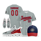 Custom Grey Red Jersey MaxSoul Shoes and Hat Combo Offer Personalized ZH-D0b0088-b
