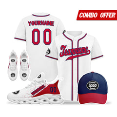 Custom White Red Jersey MaxSoul Shoes and Hat Combo Offer Personalized ZH-D0b009a-a