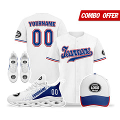 Custom White Blue Jersey MaxSoul Shoes and Hat Combo Offer Personalized ZH-D0b009b-a