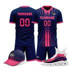 Custom Blue Pink Jersey MaxSoul Shoes and Hat Combo Offer Personalized Combo ZH-D020234-1