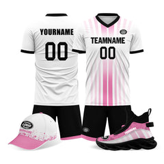 Custom White Pink Jersey MaxSoul Shoes and Hat Combo Offer Personalized Combo ZH-D020234-6