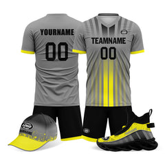 Custom Yellow Gray Jersey MaxSoul Shoes and Hat Combo Offer Personalized Combo ZH-D020234-9