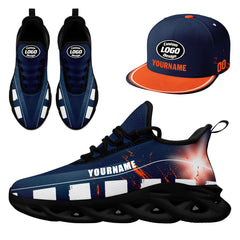 Custom Blue Orange White Denver MaxSoul Shoes and Hat Combo Offer Personalized Combo ZH-D020264-10