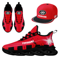 Custom Blue Red Houston MaxSoul Shoes and Hat Combo Offer Personalized Combo ZH-D020264-12