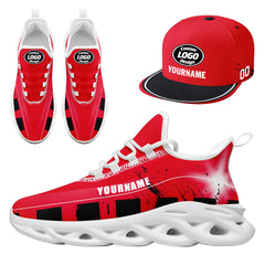 Custom Blue Red Houston MaxSoul Shoes and Hat Combo Offer Personalized Combo ZH-D020264-12