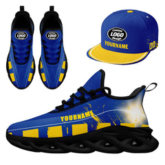 Custom Blue Yellow Los Angeles MaxSoul Shoes and Hat Combo Offer Personalized Combo ZH-D020264-15