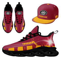 Custom Red Yellow Arizona MaxSoul Shoes and Hat Combo Offer Personalized Combo ZH-D020264-1