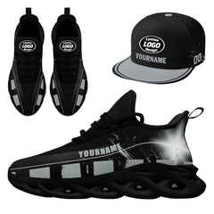 Custom Black Gray Las Vegas MaxSoul Shoes and Hat Combo Offer Personalized Combo ZH-D020264-20