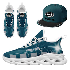 Custom Green Gray Philadelphia MaxSoul Shoes and Hat Combo Offer Personalized Combo ZH-D020264-23