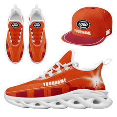 Custom Orange Red Tampa Bay MaxSoul Shoes and Hat Combo Offer Personalized Combo ZH-D020264-29