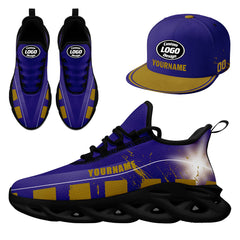 Custom Blue Yellow Baltimore MaxSoul Shoes and Hat Combo Offer Personalized Combo ZH-D020264-2