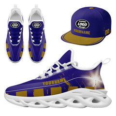 Custom Blue Yellow Baltimore MaxSoul Shoes and Hat Combo Offer Personalized Combo ZH-D020264-2