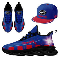 Custom Blue Red Buffalo MaxSoul Shoes and Hat Combo Offer Personalized Combo ZH-D020264-4