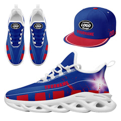 Custom Blue Red Buffalo MaxSoul Shoes and Hat Combo Offer Personalized Combo ZH-D020264-4