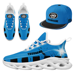 Custom Blue Black Carolina MaxSoul Shoes and Hat Combo Offer Personalized Combo ZH-D020264-5