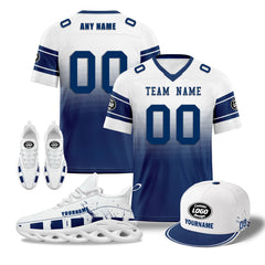 Custom White Blue Indianapolis Football MaxSoul Shoes and Hat Combo Offer Personalized Combo ZH-D020268-14