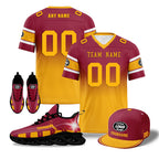 Custom Red Yellow Arizona Football MaxSoul Shoes and Hat Combo Offer Personalized Combo ZH-D020268-1
