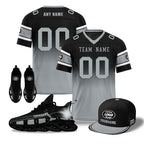 Custom Black Gray Las Vegas Football MaxSoul Shoes and Hat Combo Offer Personalized Combo ZH-D020268-20