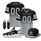 Custom Black Gray Las Vegas Football MaxSoul Shoes and Hat Combo Offer Personalized Combo ZH-D020268-20