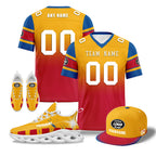 Custom Red Yellow Blue Pittsburgh Football MaxSoul Shoes and Hat Combo Offer Personalized Combo ZH-D020268-30