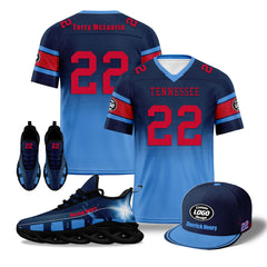 Custom Blue Red Tennessee Football MaxSoul Shoes and Hat Combo Offer Personalized Combo ZH-D020268-32