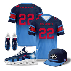 Custom Blue Red Tennessee Football MaxSoul Shoes and Hat Combo Offer Personalized Combo ZH-D020268-32