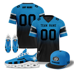 Custom Blue Black Carolina Football MaxSoul Shoes and Hat Combo Offer Personalized Combo ZH-D020268-5