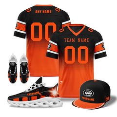 Custom Black Orange Cincinnati Football MaxSoul Shoes and Hat Combo Offer Personalized Combo ZH-D020268-6