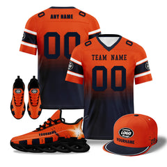 Custom Orange Blue Chicago Football MaxSoul Shoes and Hat Combo Offer Personalized Combo ZH-D020268-7