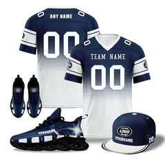 Custom Blue White Dallas Football MaxSoul Shoes and Hat Combo Offer Personalized Combo ZH-D020268-9