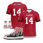 Custom Red Black Tampa Bay Football Jersey and Firesoul Sports Shoes Combo Offer Personalized Combo ZH-D020273-29