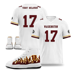 Custom Red Yellow White Washington Football Jersey and Firesoul Sports Shoes Combo Offer Personalized Combo ZH-D020273-31