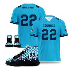 Custom Blue Tennessee Football Jersey and Firesoul Sports Shoes Combo Offer Personalized Combo ZH-D020273-32