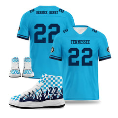 Custom Blue Tennessee Football Jersey and Firesoul Sports Shoes Combo Offer Personalized Combo ZH-D020273-32