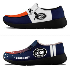 Custom Orange Blue White Denver Sneaker Shoes Combo Offer Personalized Combo ZH-D020289-10