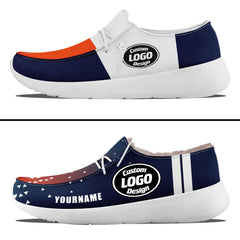 Custom Orange Blue White Denver Sneaker Shoes Combo Offer Personalized Combo ZH-D020289-10