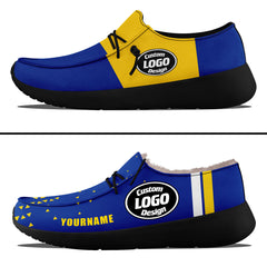 Custom Blue Yellow Los Angeles Sneaker Shoes Combo Offer Personalized Combo ZH-D020289-15