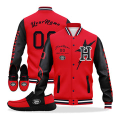 Custom Red Blue Houston Jacket and Sports Shoes Combo Offer Personalized Combo ZH-D020294-12