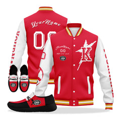 Custom Red White Black Kansas City Jacket and Sports Shoes Combo Offer Personalized Combo ZH-D020294-18