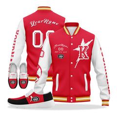 Custom Red White Black Kansas City Jacket and Sports Shoes Combo Offer Personalized Combo ZH-D020294-18