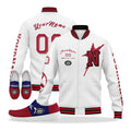 Custom White Red Blue New York Jacket and Sports Shoes Combo Offer Personalized Combo ZH-D020294-21