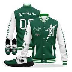 Custom Green White New York Jacket and Sports Shoes Combo Offer Personalized Combo ZH-D020294-28