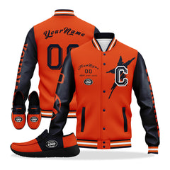 Custom Blue Orange Chicago Jacket and Sports Shoes Combo Offer Personalized Combo ZH-D020294-7