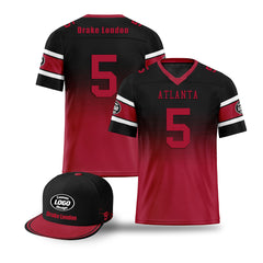 Custom Red Black Atlanta Football Jersey and Hat Combo Offer Personalized Combo ZH-D020326-3